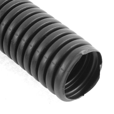 Harfington Uxcell 1.5 M 24 x 28 mm Plastic Corrugated Conduit Tube for Garden,Office Black