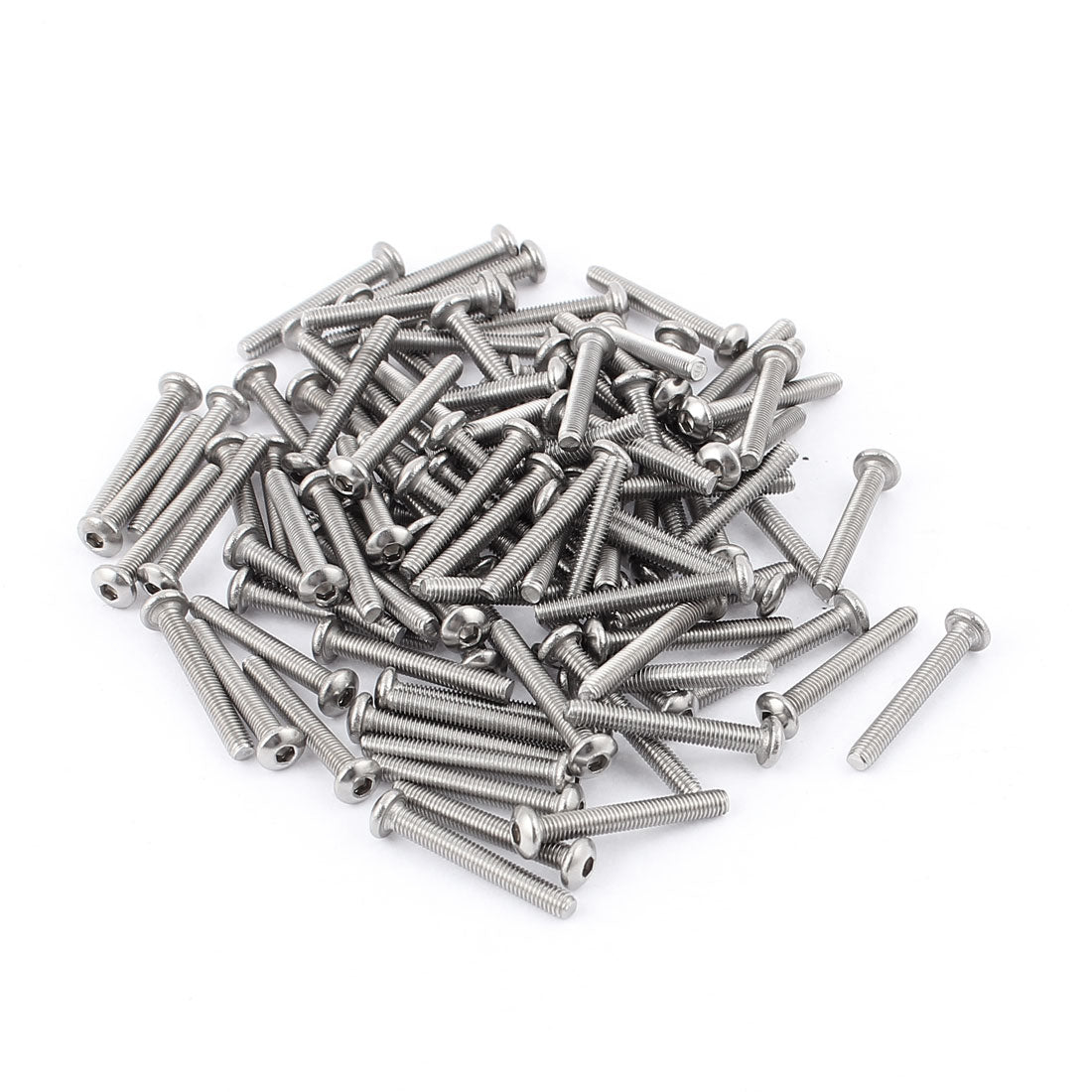 uxcell Uxcell M3 x 22mm 304 Stainless Steel Hex Socket Button Head Bolts Screws 100pcs