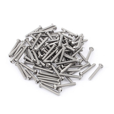 Harfington Uxcell M3 x 22mm 304 Stainless Steel Hex Socket Button Head Bolts Screws 100pcs