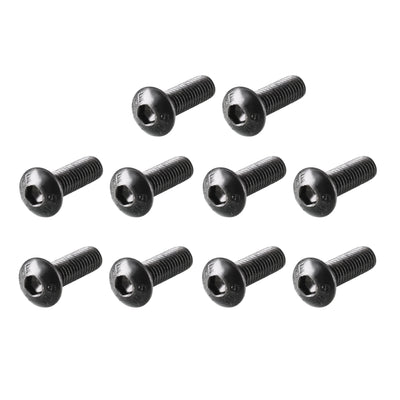 Harfington Uxcell M3 x 10mm Alloy Steel Hex Socket Button Head Machine Screws Black 100 Pcs