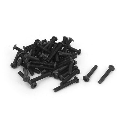 Harfington Uxcell M3 x 20mm Alloy Steel Hex Socket Button Head Machine Screws Black 50 Pcs