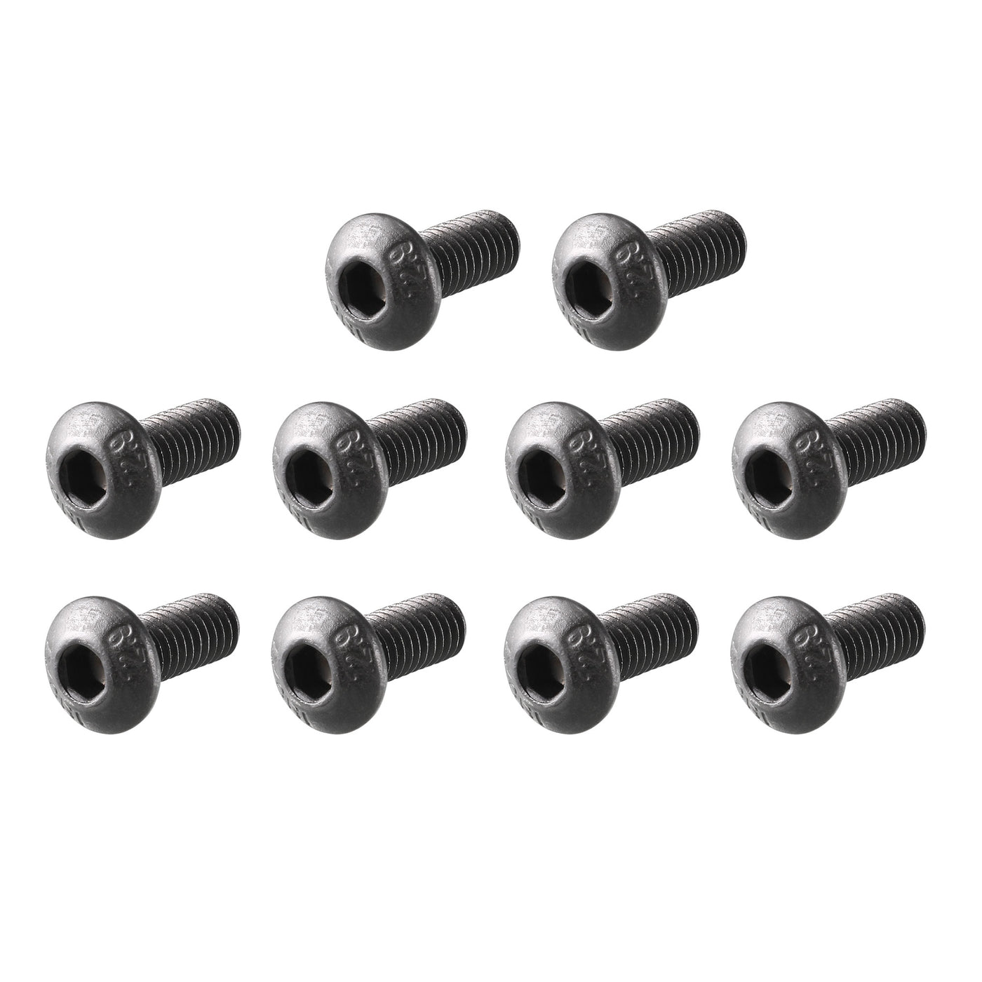 uxcell Uxcell 100stk. M4 x 10mm 0.7mm Umfang Schwarz Legierter Stahl Hex Bolzen Kopf Schrauben