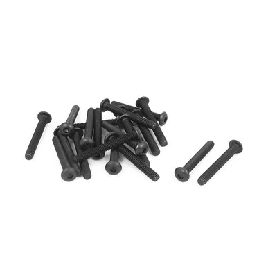 Harfington Uxcell M4 x 30mm 0.7mm Pitch Alloy Steel Hex Bolt Socket Head Cap Screws Black 20 Pcs