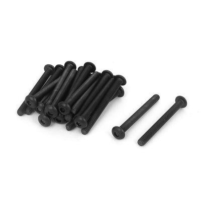 Harfington Uxcell M4 x 40mm 0.7mm Pitch Alloy Steel Hex Bolt Socket Head Cap Screws Black 20 Pcs