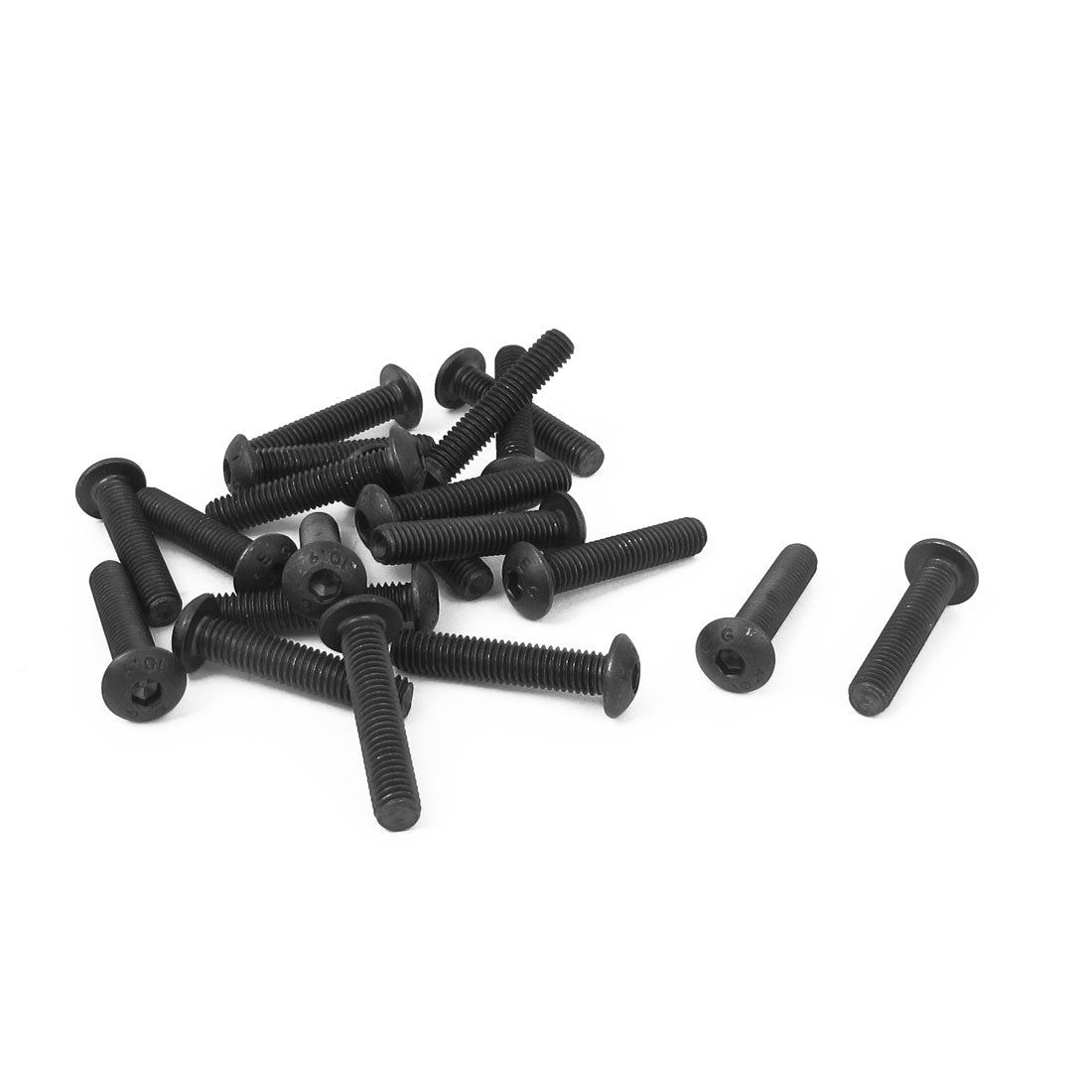 uxcell Uxcell M5 x 25mm Alloy Steel Hex Socket Button Head Machine Screws Black 20Pcs