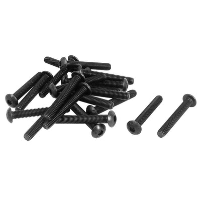 Harfington Uxcell M5 x 35mm Alloy Steel Hex Socket Button Head Machine Screws Black 20Pcs