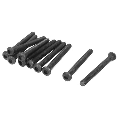 Harfington Uxcell M6 x 60mm Alloy Steel Hex Socket Button Head Machine Screws Black 10Pcs