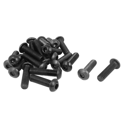 Harfington Uxcell M8 x 30mm 1.25mm Pitch Alloy Steel Hex Bolt Socket Head Cap Screws Black 20 Pcs