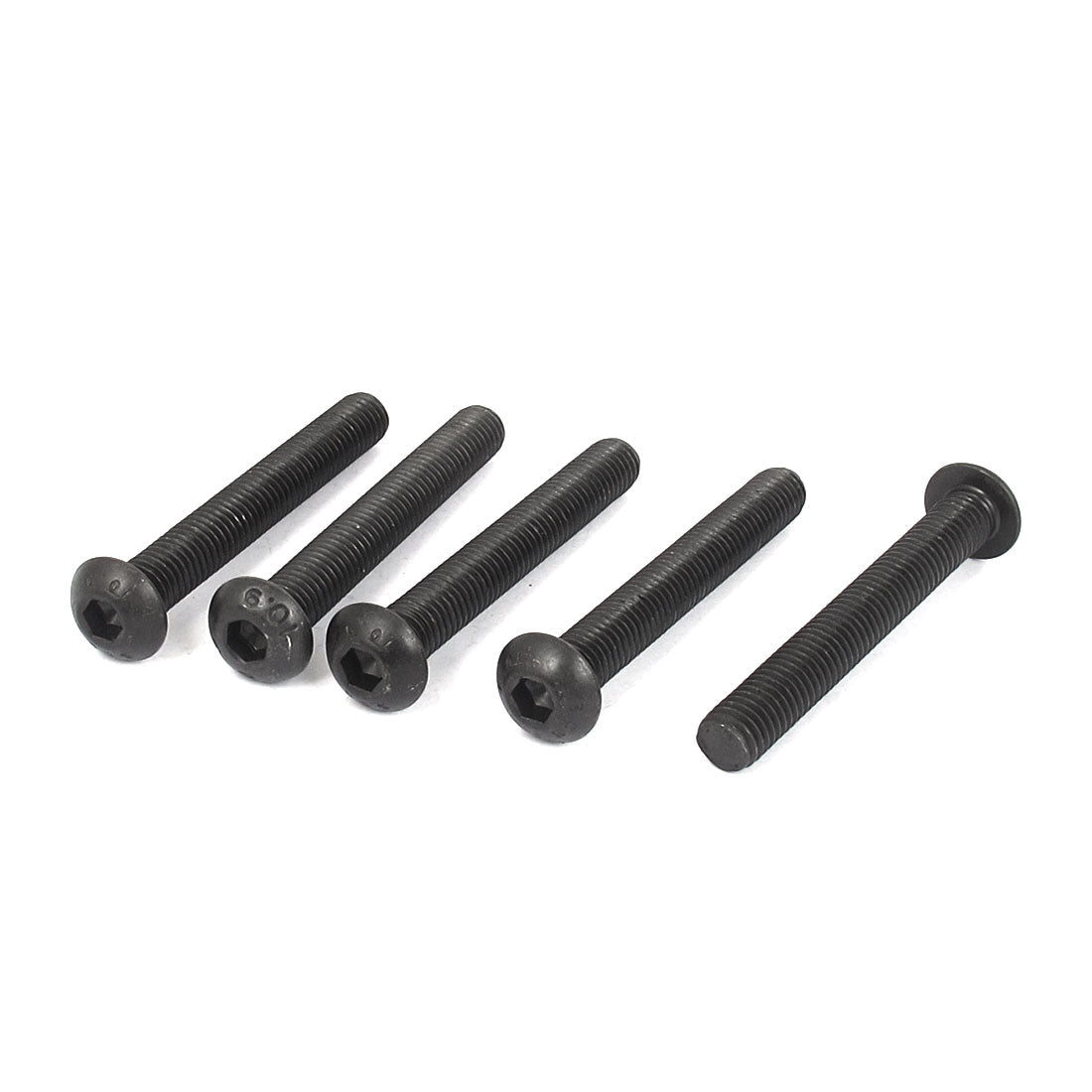 uxcell Uxcell M8 x 60mm 1.25mm Pitch Alloy Steel Hex Bolt Socket Head Cap Screws Black 5 Pcs