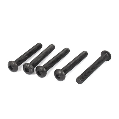 Harfington Uxcell M8 x 60mm 1.25mm Pitch Alloy Steel Hex Bolt Socket Head Cap Screws Black 5 Pcs