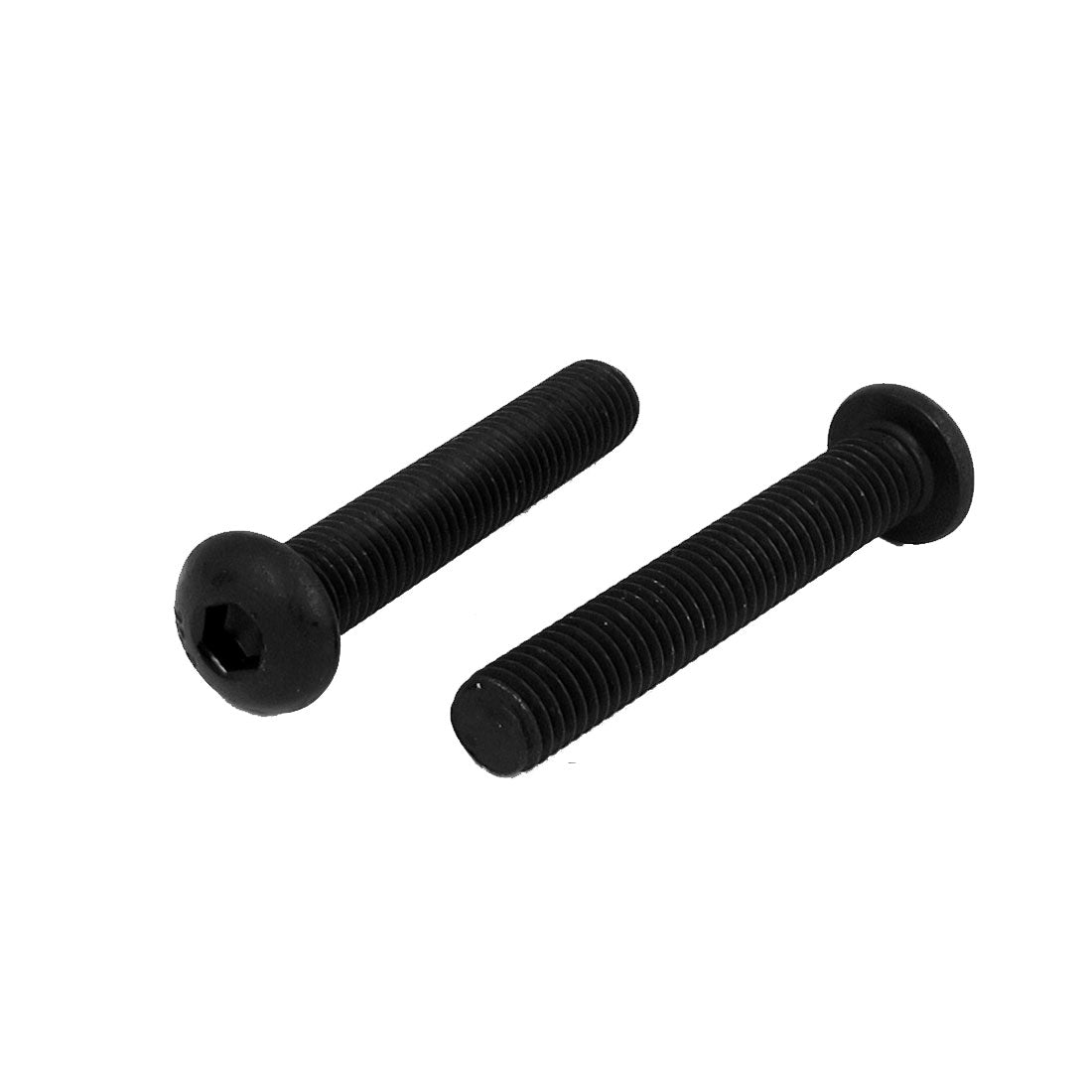 uxcell Uxcell M10 x 60mm Alloy Steel Hex Socket Button Head Machine Screws Black 2 Pcs