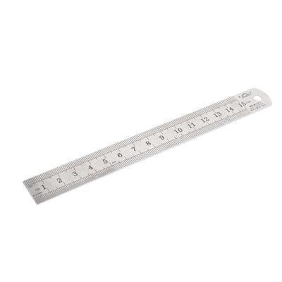 Harfington Uxcell 17cm x 2cm Metal 15cm 6 inches Metric Dual Side Marked Measuring Straight Ruler for   Worker Office