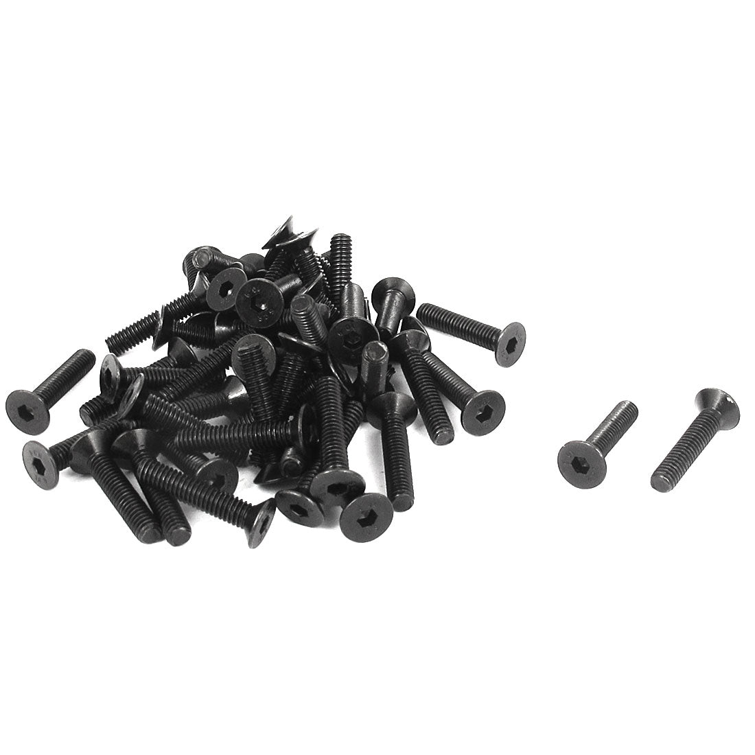 uxcell Uxcell M4 x 20mm Metric Hex Socket Countersunk Flat Head Screw Bolts Black 50PCS