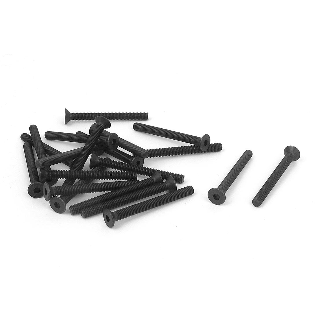 uxcell Uxcell M3 x 30mm Metric Hex Socket Countersunk Flat Head Screw Bolts Black 20PCS