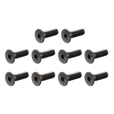 Harfington Uxcell M5 x 16mm Metric Hex Socket Countersunk Flat Head Screw Bolts Black 50PCS