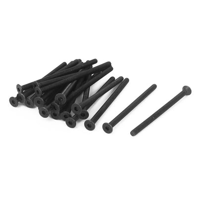 Harfington Uxcell M3 x 50mm Metric Hex Socket Countersunk Flat Head Screw Bolts Black 20PCS