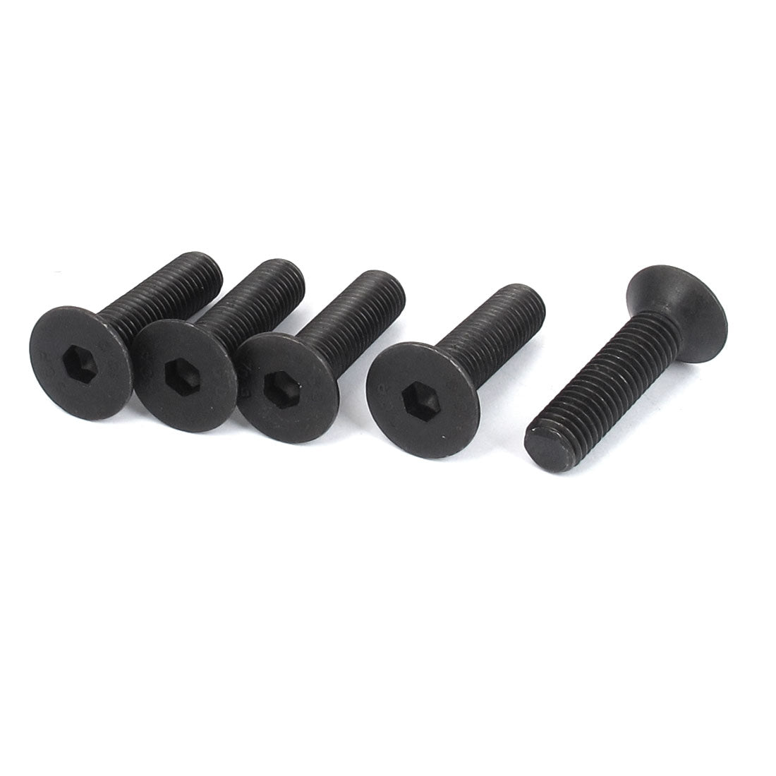 uxcell Uxcell M10 x 40mm Metric Hex Socket Countersunk Flat Head Screw Bolts Black 5PCS