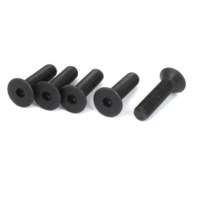 Harfington Uxcell M10 x 40mm Metric Hex Socket Countersunk Flat Head Screw Bolts Black 5PCS