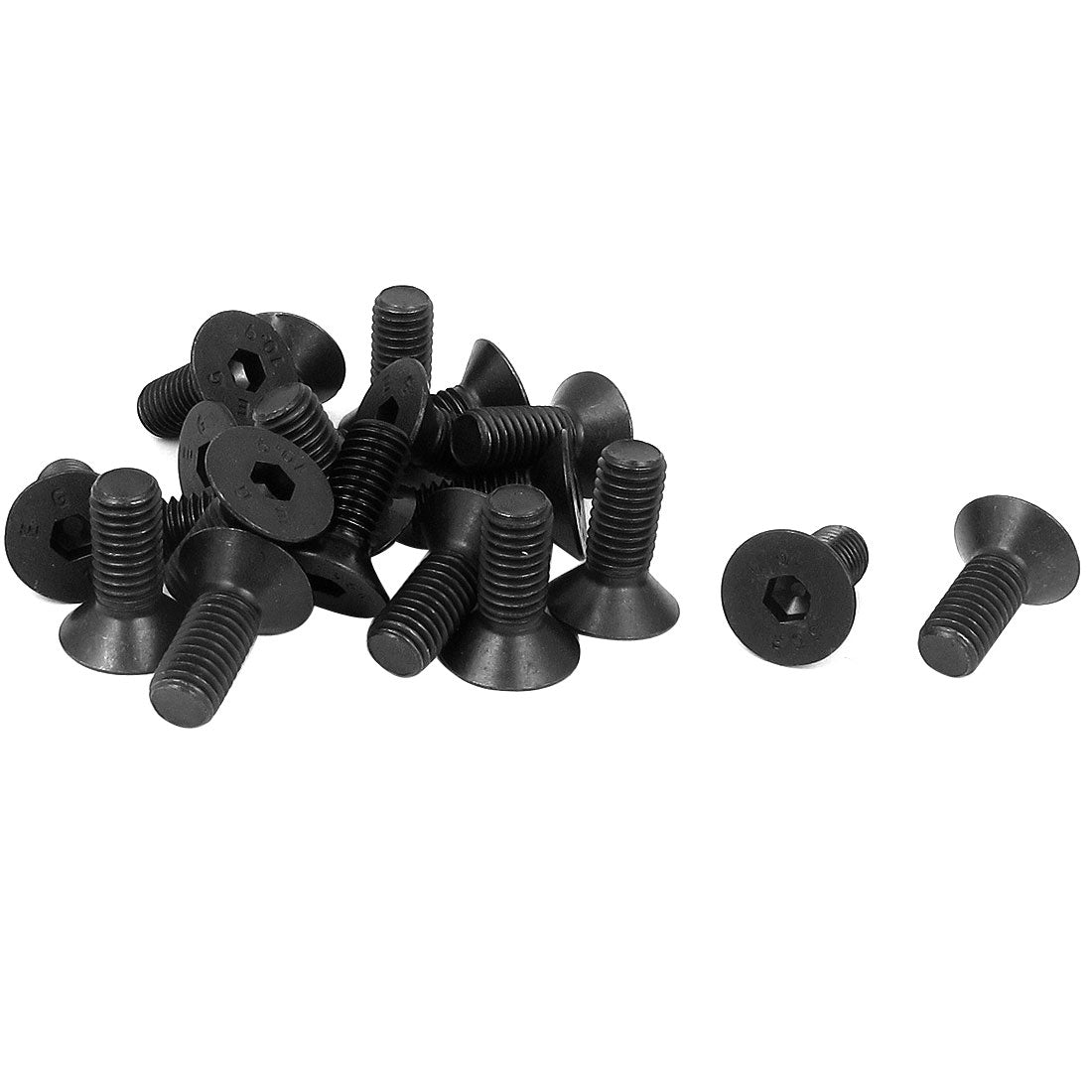 uxcell Uxcell M8 x 20mm Metric Hex Socket Countersunk Flat Head Screw Bolts Black 20PCS