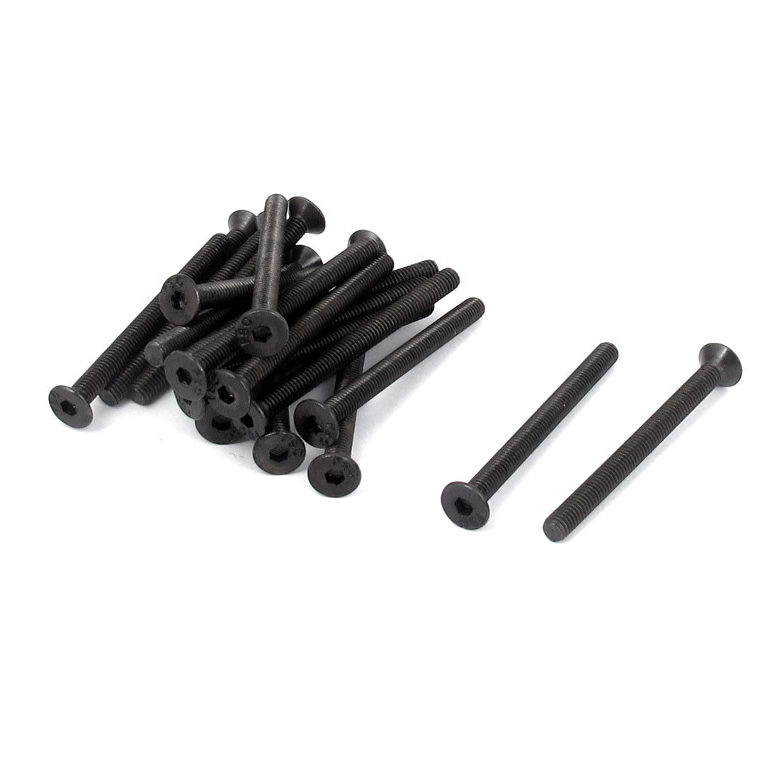 uxcell Uxcell M3 x 35mm Metric Hex Socket Countersunk Flat Head Screw Bolts Black 20PCS