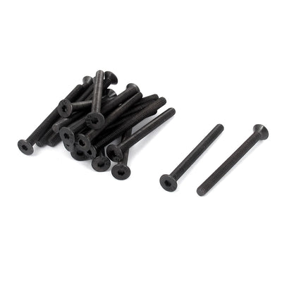 Harfington Uxcell M3 x 35mm Metric Hex Socket Countersunk Flat Head Screw Bolts Black 20PCS