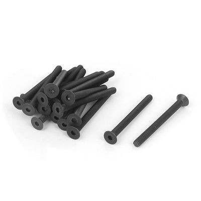 Harfington Uxcell M4 x 45mm Metric Hex Socket Countersunk Flat Head Screw Bolts Black 20PCS