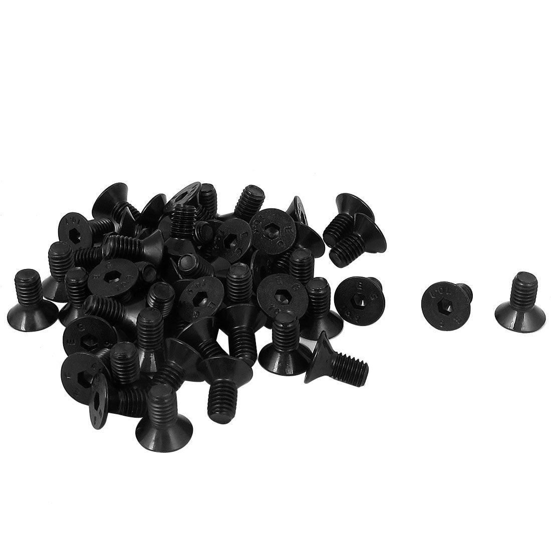 uxcell Uxcell M5 x 10mm Metric Hex Socket Countersunk Flat Head Screw Bolts Black 50PCS