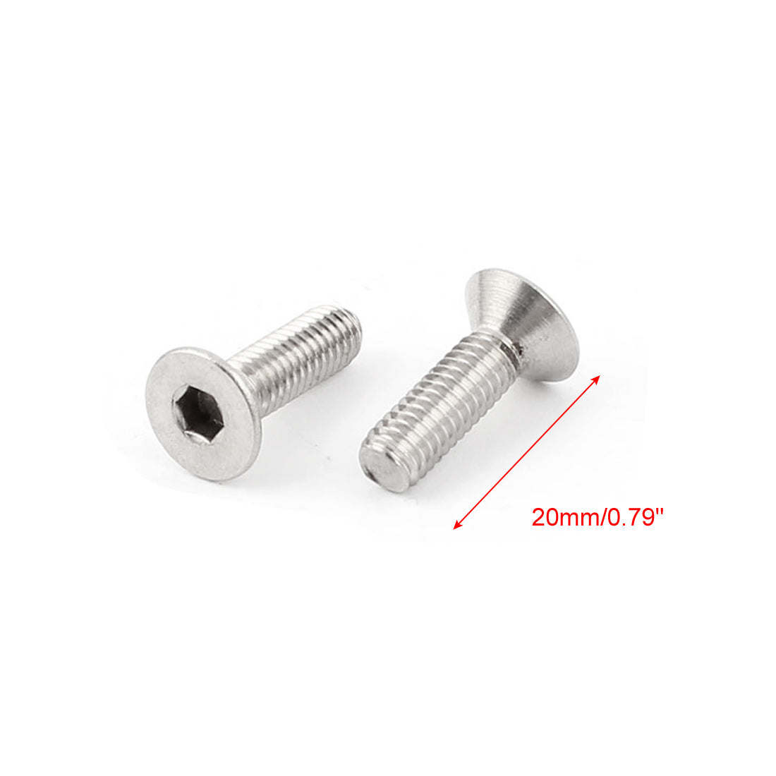 uxcell Uxcell 45pcs M6x20mm Hex Drive Socket Stainless Steel Countersunk Flat Head Screws Bolts Nuts Fasteners