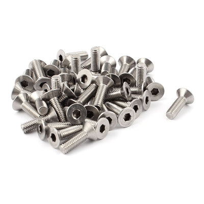 Harfington Uxcell 45pcs M6x20mm Hex Drive Socket Stainless Steel Countersunk Flat Head Screws Bolts Nuts Fasteners