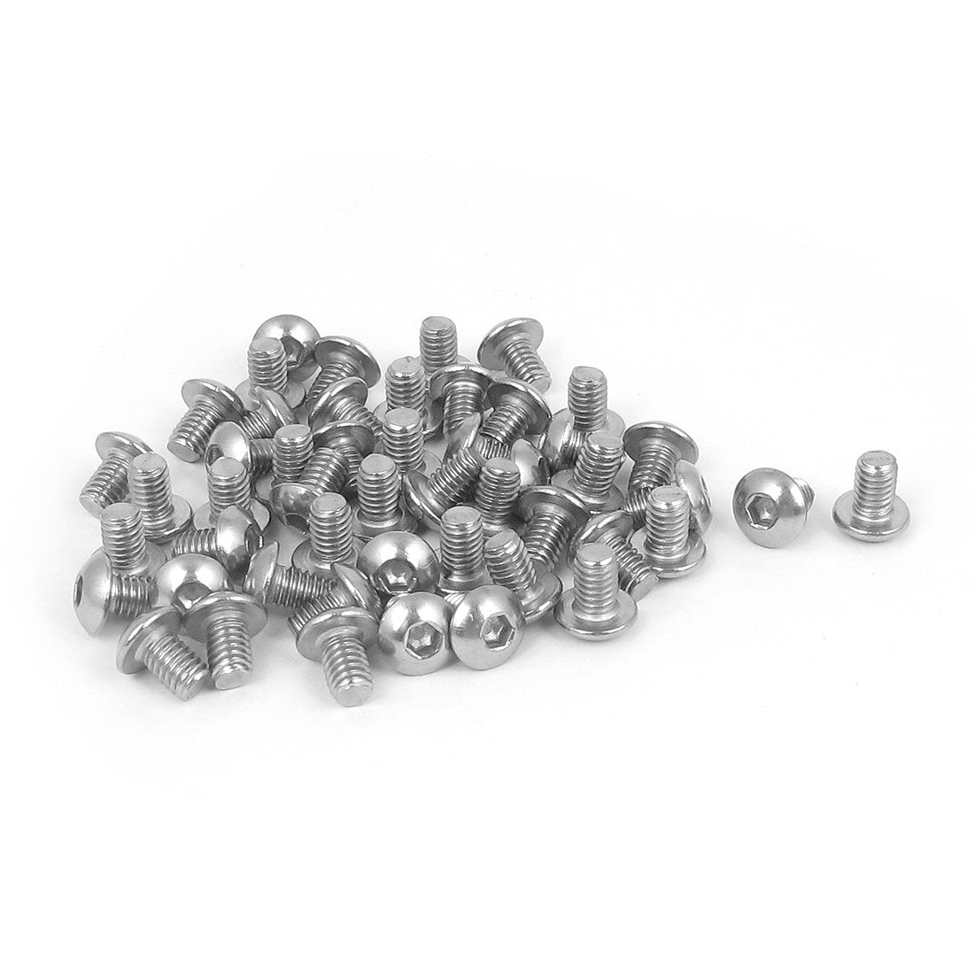 uxcell Uxcell M4x6mm 304 Stainless Steel Hex Socket Machine Countersunk Round Head Screw Bolts 50PCS