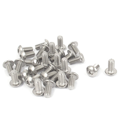 Harfington Uxcell M5x10mm 304 Stainless Steel Hex Socket Machine Countersunk Round Head Screw Bolts 30PCS