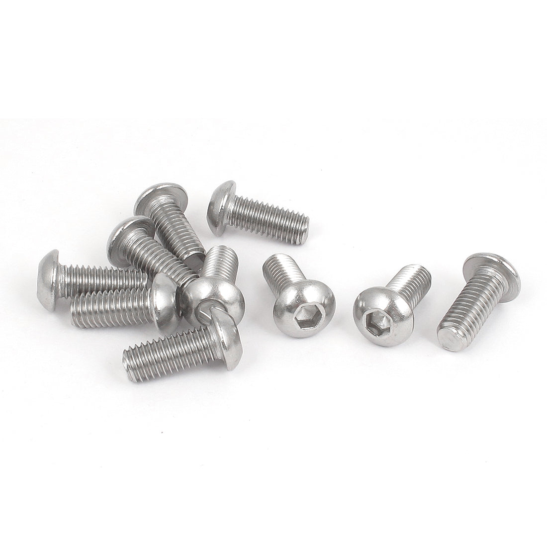 uxcell Uxcell M8x20mm 304 Stainless Steel Hex Socket Machine Countersunk Round Head Screw Bolts 10PCS