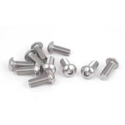 Harfington Uxcell M8x20mm 304 Stainless Steel Hex Socket Machine Countersunk Round Head Screw Bolts 10PCS