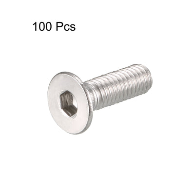 Harfington Uxcell M3 x 10mm Metric 304 Stainless Steel Hex Socket Countersunk Flat Head Screw Bolts 100PCS