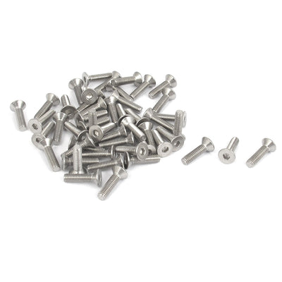 Harfington Uxcell M3 x 12mm Metric 304 Stainless Steel Hex Socket Countersunk Flat Head Screw Bolts 50PCS