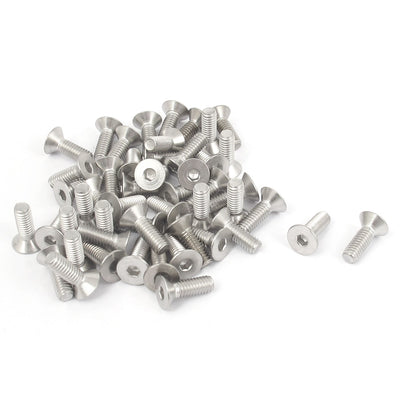 Harfington Uxcell M4 x 12mm Metric 304 Stainless Steel Hex Socket Countersunk Flat Head Screw Bolts 50PCS