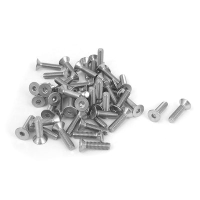 Harfington Uxcell M4 x 16mm Metric 304 Stainless Steel Hex Socket Countersunk Flat Head Screw Bolts 50PCS