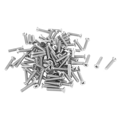 Harfington Uxcell M3 x 16mm Metric Phillips Flat Head Countersunk Bolts Machine Screws 100pcs