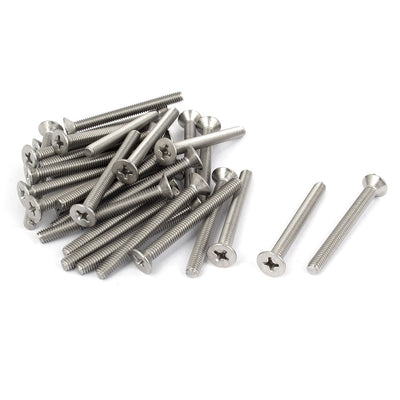 Harfington Uxcell M4 x 40mm Metric Phillips Flat Head Countersunk Bolts Machine Screws 30pcs