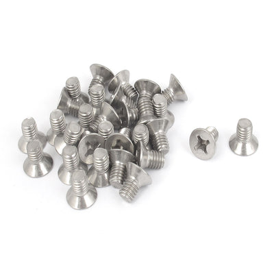 Harfington Uxcell 30Stk M6 x 10mm Metrisch Kreuzkopf Flachkopf Senkkopf Schrauben Maschine DE de