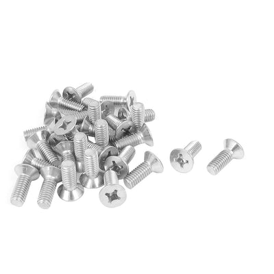 Harfington Uxcell M6 x 16mm Metric Phillips Flat Head Countersunk Bolts Machine Screws 30pcs