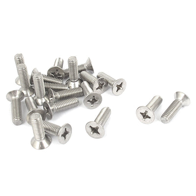 Harfington Uxcell M6 x 20mm Metric Phillips Flat Head Countersunk Bolts Machine Screws 20pcs