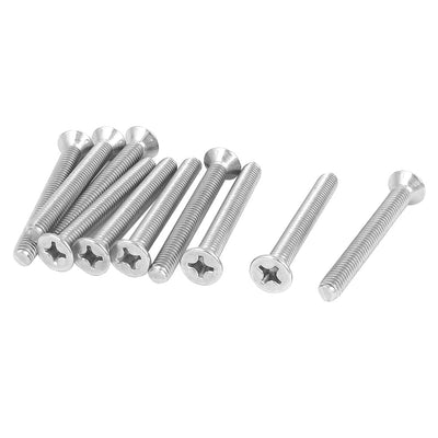 Harfington Uxcell M6 x 50mm Metric Phillips Flat Head Countersunk Bolts Machine Screws 10pcs