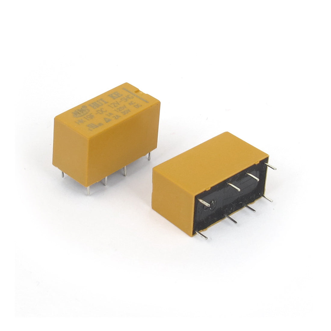 uxcell Uxcell HK19F-DC12V-SHG DC 12V DPDT 8Pin PCB Realplay Coil Power Relay Yellow 5pcs