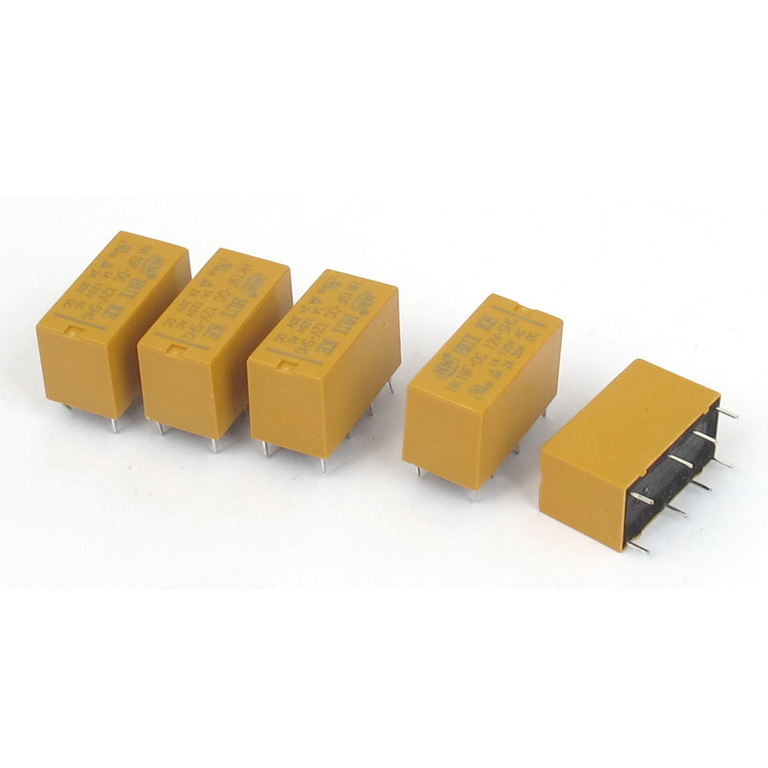 uxcell Uxcell HK19F-DC12V-SHG DC 12V DPDT 8Pin PCB Realplay Coil Power Relay Yellow 5pcs