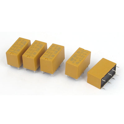 Harfington Uxcell HK19F-DC12V-SHG DC 12V DPDT 8Pin PCB Realplay Coil Power Relay Yellow 5pcs