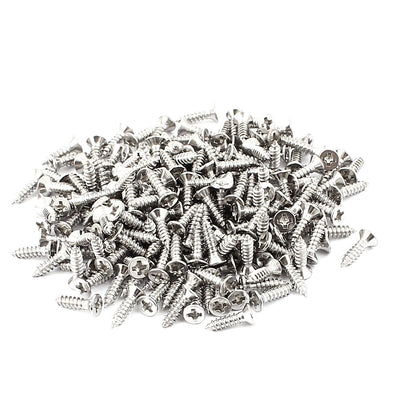 Harfington Uxcell 200pcs Stainless Steel Flat Head Phillips Self-Tapping Screw 12mm x 3mm