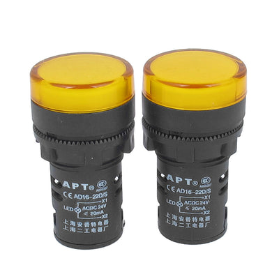 Harfington Uxcell 2pcs AC 24V 20mA Orange Electrical Circuit LED Indicator Pilot Signal Light Lamp