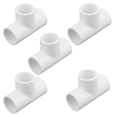 Harfington Uxcell 25mm Inner Dia 3 Way T Shape PVC Water Pipe Tube Joint Coupler Connector, 5Pcs