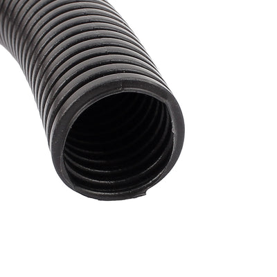 Harfington Uxcell 1.7 M 23 x 28 mm Plastic Corrugated Conduit Tube for Garden,Office Black